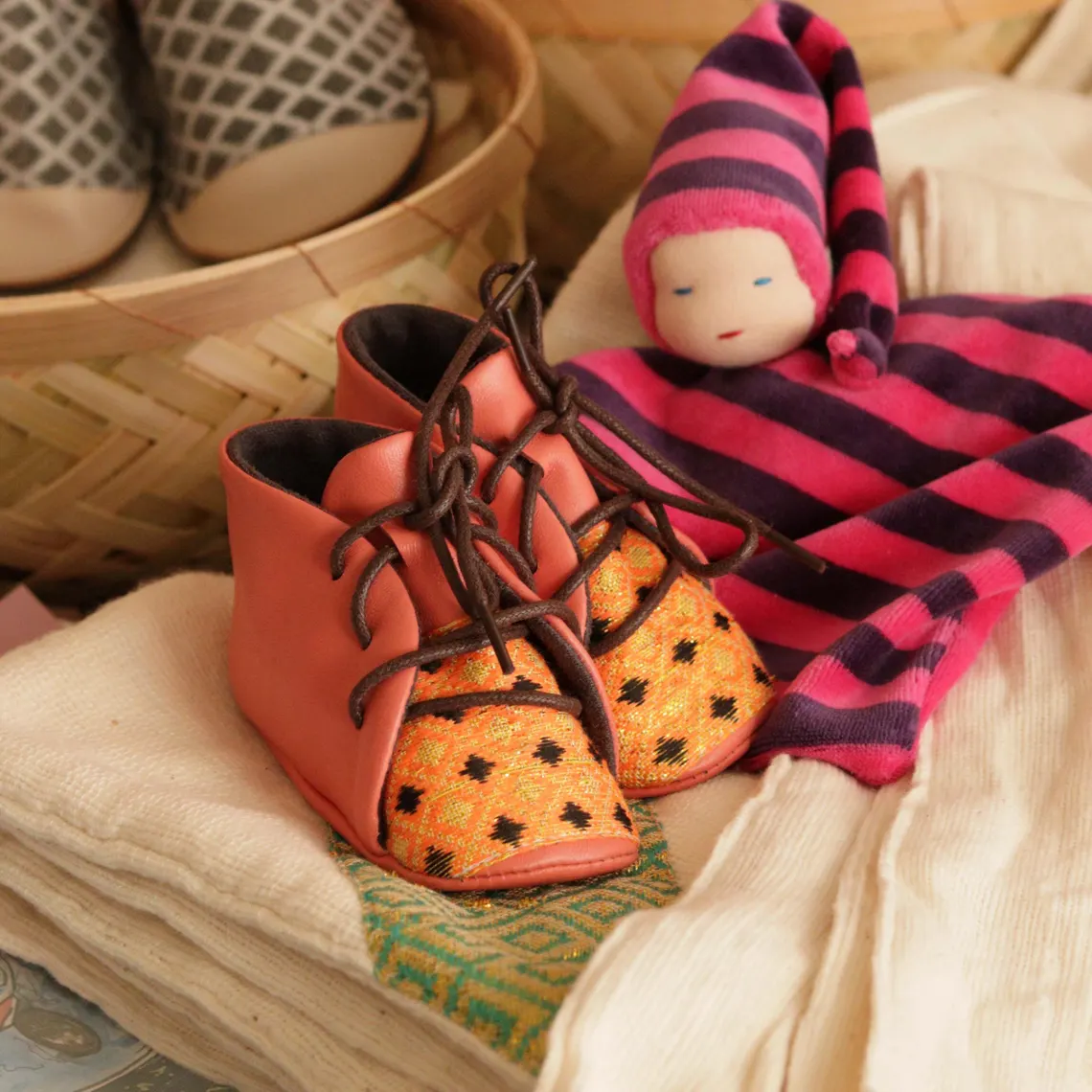 Tewodros(ቴዎድሮስ) Lace-up Baby booties Shoe with Tilet(ጥለት) - Image 5
