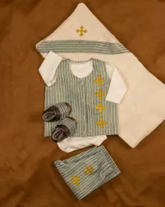 Golden cloth set with golden embroidery cross